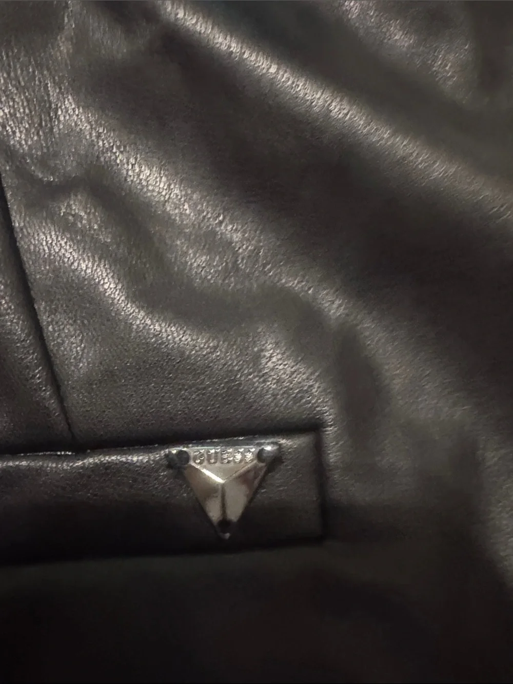 Guess Black High-Waist Faux Leather Paperbag Shorts with Belt XL